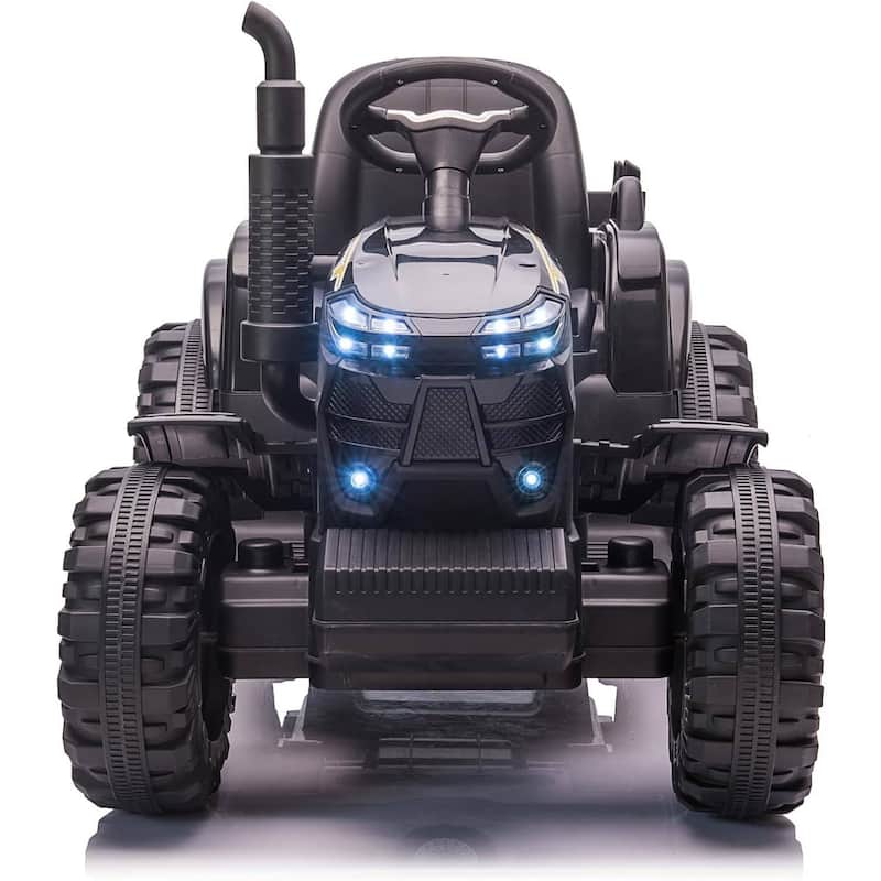 12V Electric Kids Ride On Tractor with Trailer for Boys & Girls Ages 3-6, Red