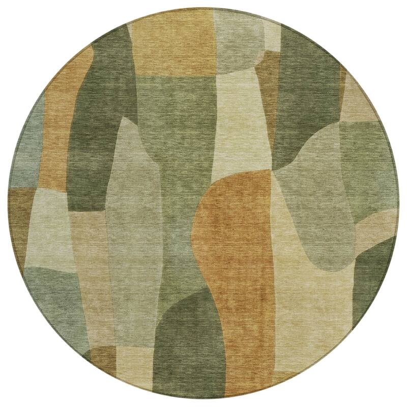 Machine Washable Indoor/ Outdoor Contemporary Layers Chantille Rug