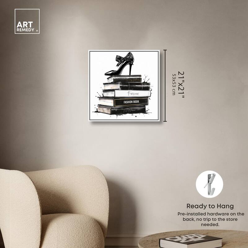 Classic Book Stack Canvas by Art Remedy
