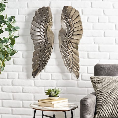 Lithonia Indoor Aluminum Handcrafted Angel Wings Wall Decor by Christopher Knight Home