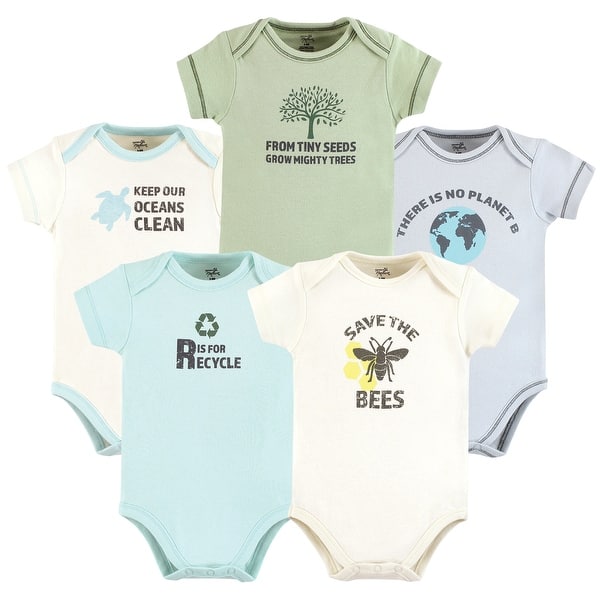 slide 1 of 1, Touched by Nature Organic Cotton Bodysuits, Planet B 0-3 Months - Planet B
