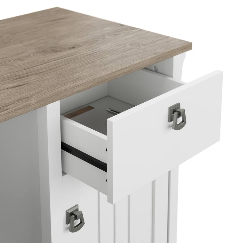 Bush Furniture Salinas 60W L Shaped Desk with Storage Hutch