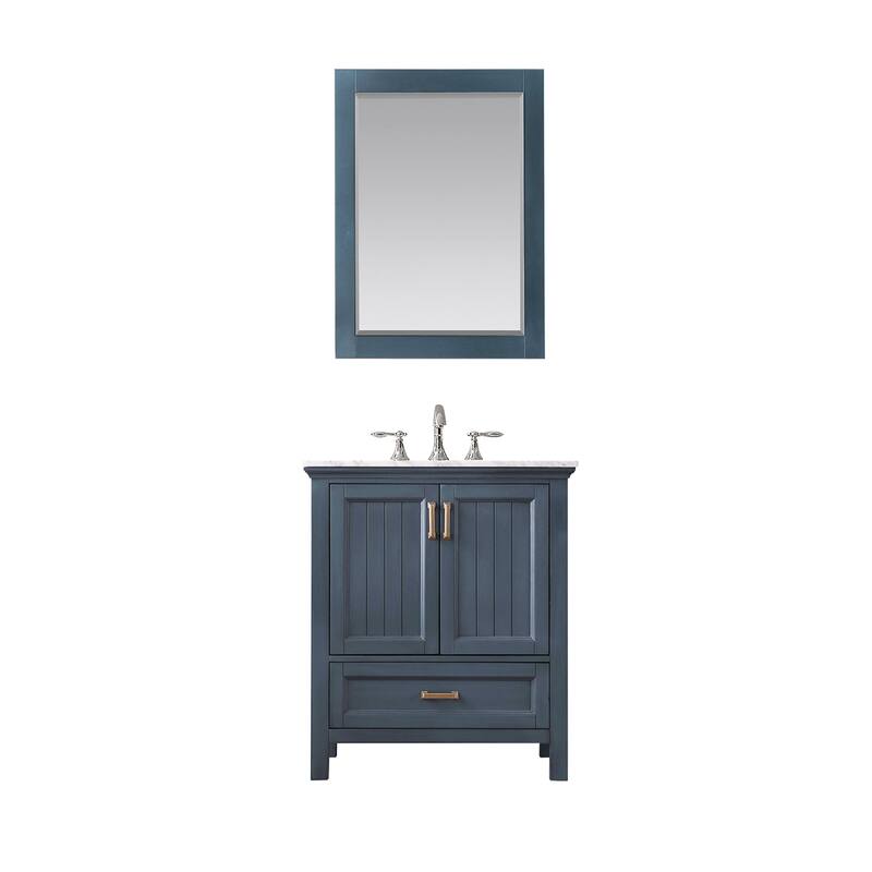Altair Isla Single Bathroom Vanity Set and Aosta White Countertop without Mirror