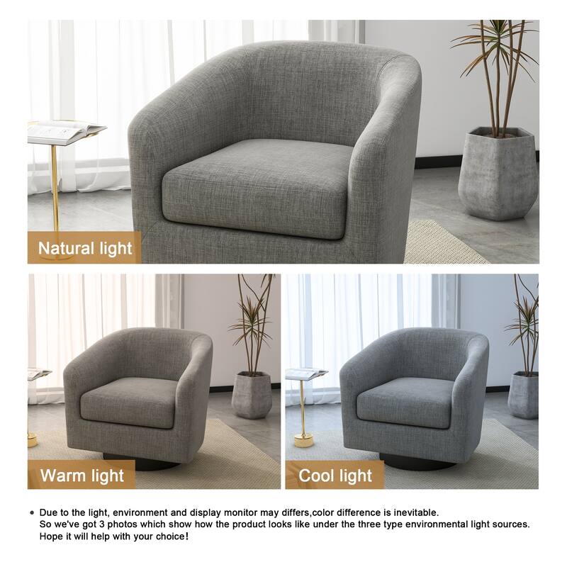 Modern 360°Swivel Accent Chairs Barrel Armchairs