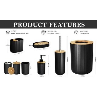 Black Bathroom Accessories Set - Bed Bath & Beyond - 39690088