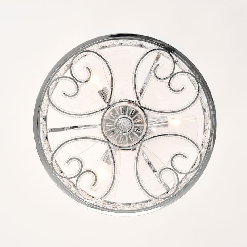 Sepp 16 Inch Chrome Polish Crystal Fandelier - N/A