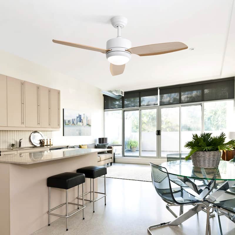 46 Inch Indoor/Outdoor Reversible Ceiling Fan with Lights and Remote