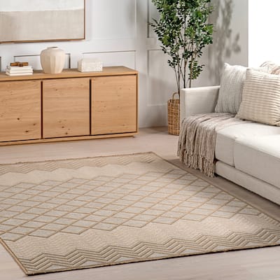 Nuloom Eleanora Geometric Transitional Jute Area Rug
