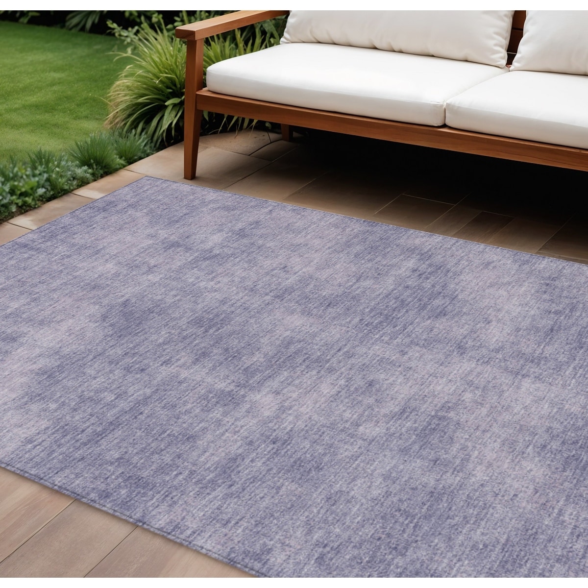 9' X 12' Purple Washable Indoor Outdoor Area Rug - 9' x 12'