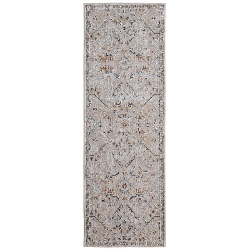 HomeRoots Abstract Bohemian Runner Area Rug - 87.00 in. x 30.00 in. x 0.43 in.