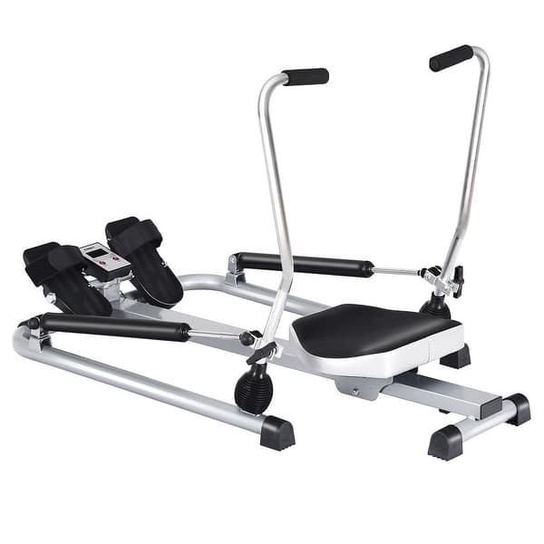 Shop Black Friday Deals On Gymax Exercise Rowing Machine Rower W Adjustable Double Hydraulic On Sale Overstock 26435378