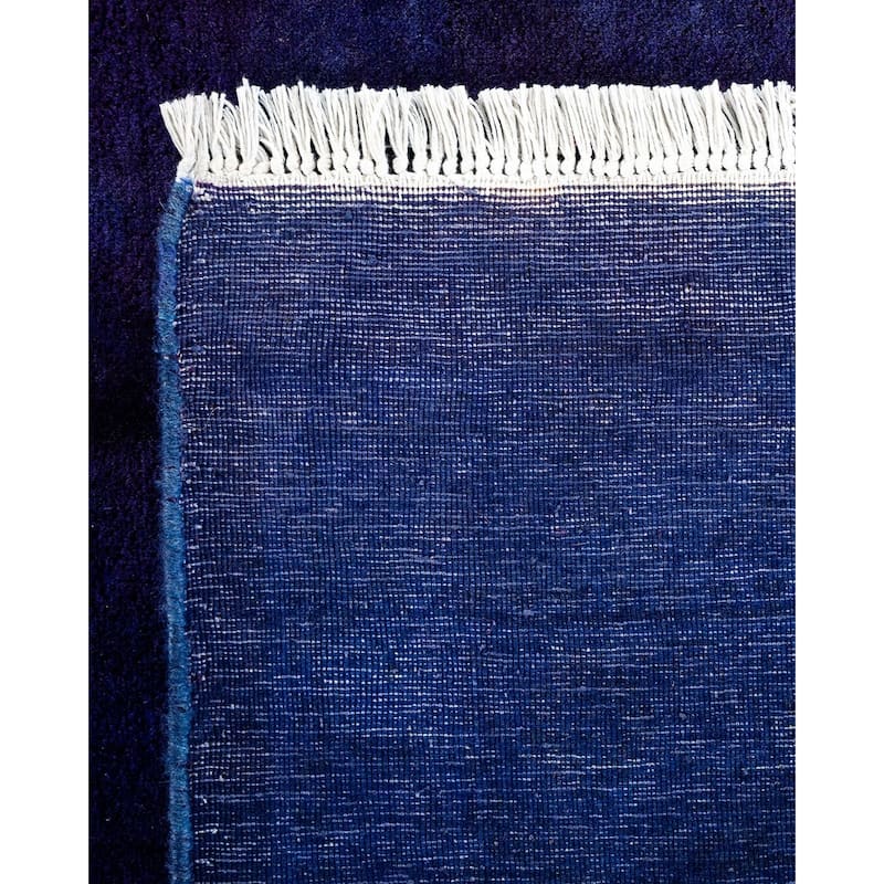 Overton Hand Knotted Wool Vintage Inspired Modern Contemporary Overdyed Purple Area Rug - 12' 4" x 17' 0"