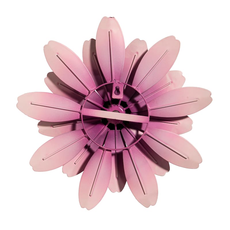 13" Metal Pink Sunflower Wall Spinner