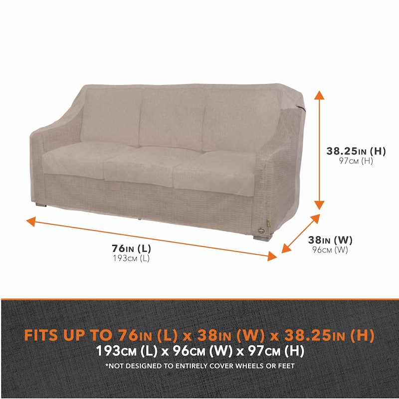Modern Leisure Garrison Patio Loveseat Cover, Waterproof, Large, 76"L X 38"W X 38.25"H, Sandstone - 76" x 38" x 38.25"