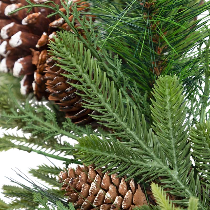 Mixed Birch and Cedar Iced Pinecone Artificial Christmas Wreath - 28" - Unlit