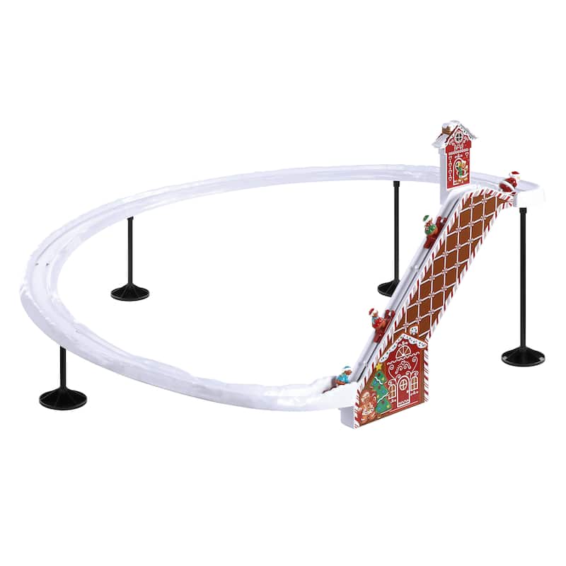 47 in. Animated & Musical Gingerbread Ski Slope