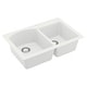 preview thumbnail 55 of 58, Karran Drop-In Quartz 33 in. 1-Hole 60/40 Double Bowl Kitchen Sink Kit