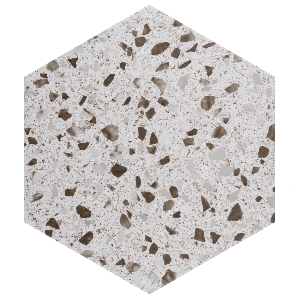Merola Tile Venice Hex XT White 8-5/8" x 9-7/8" Porcelain Floor and Wall Tile