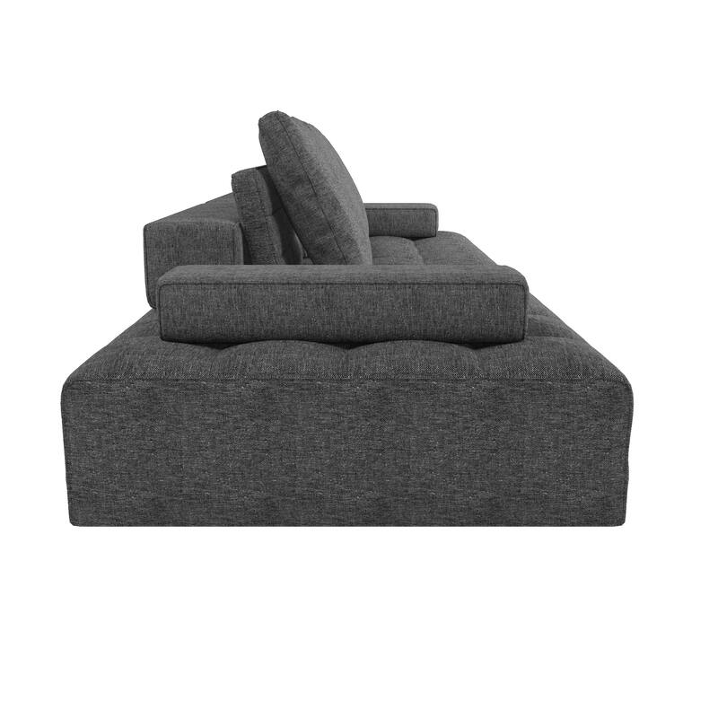 Extra Deep Seat Loveseat Sofa Modular Couch with 2pc Chaise Lounge