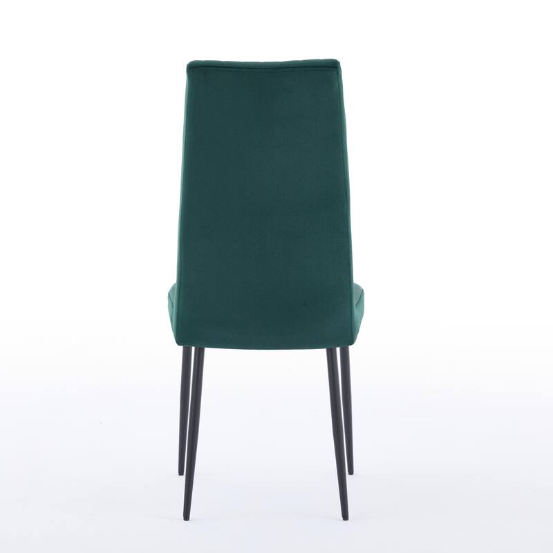 Modern Minimalist Style Velvet Dining Chair, 2-Piece Set with Adjustable Iron foot, for Kitchen and Dining Room, Beige