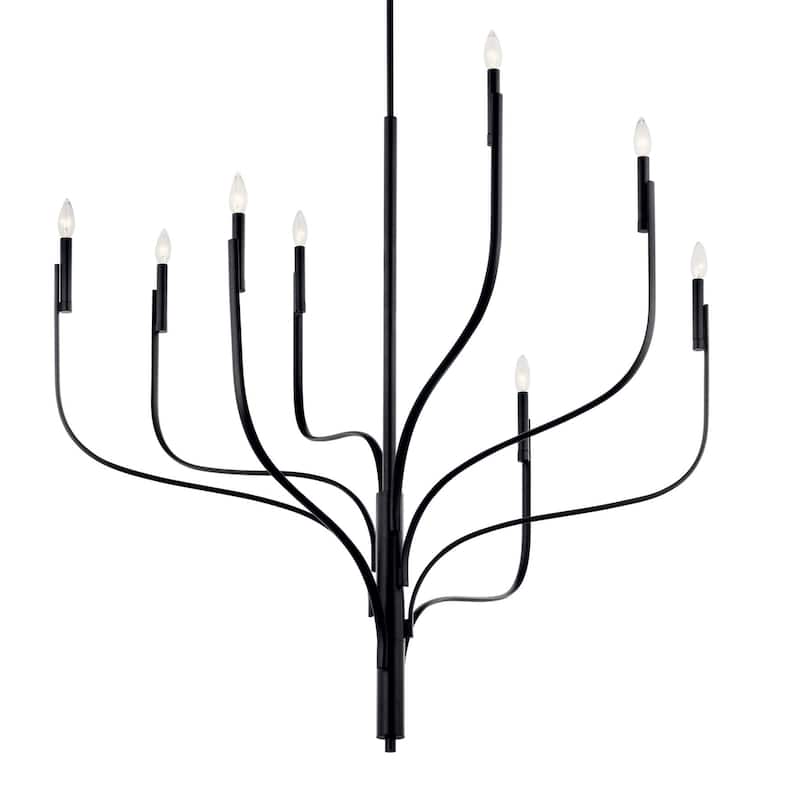 Kichler 52675 Livadia 8 Light 48" Wide Taper Candle Style Chandelier - Black
