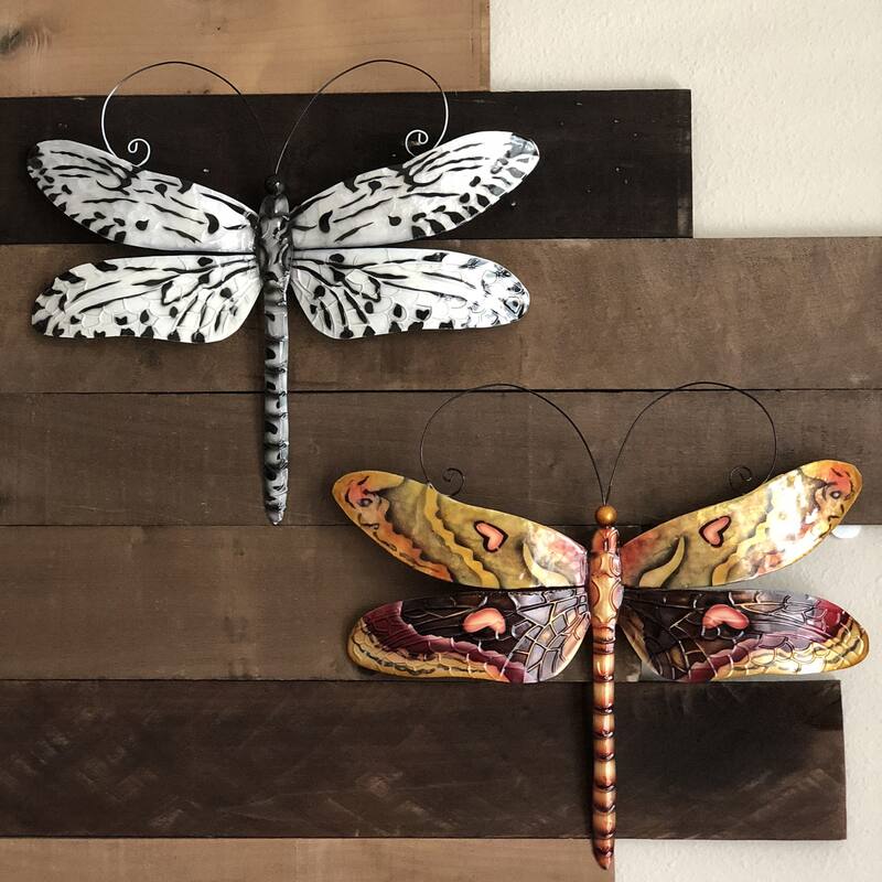 Dragonfly Wall Decor Black And White - 1 x 14 x 12