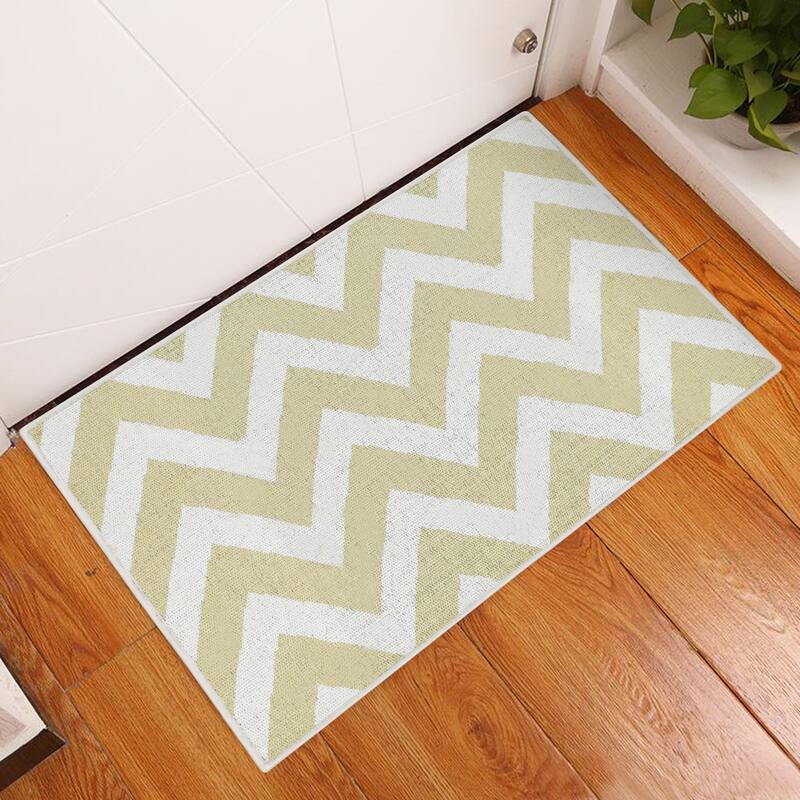 Sussexhome Heavy Duty Ultra Thin Non Slip Washable Cotton Indoor Rug - 2' x 3' - Light Beige