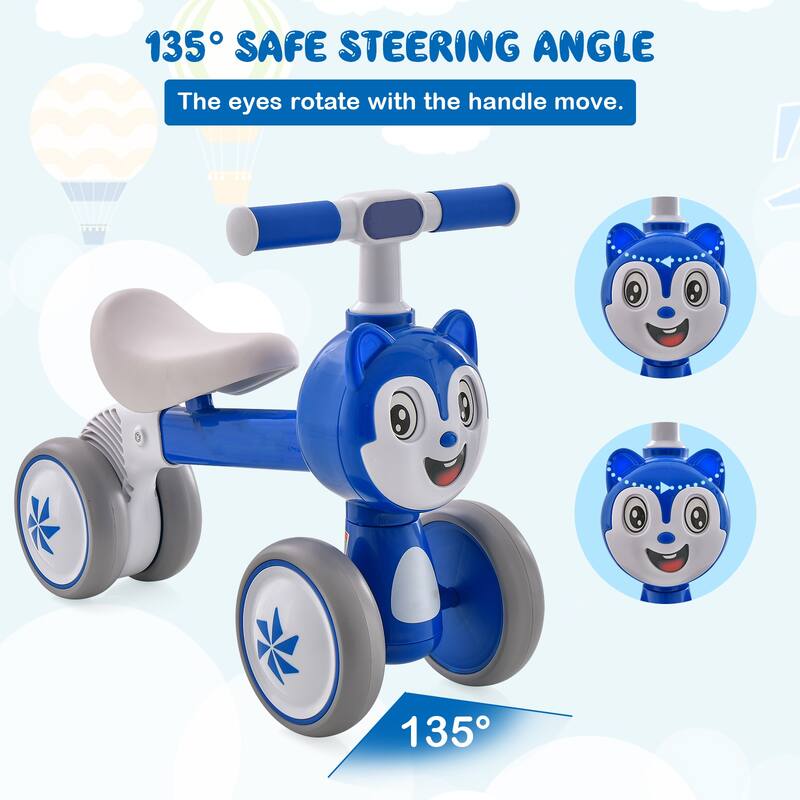 2-in-1 Blue Toddler Balance Bike with Carbon Steel Frame for Ages 10-36 Months Smooth Ride - 22" x 10.5" x 16" (L x W x H)