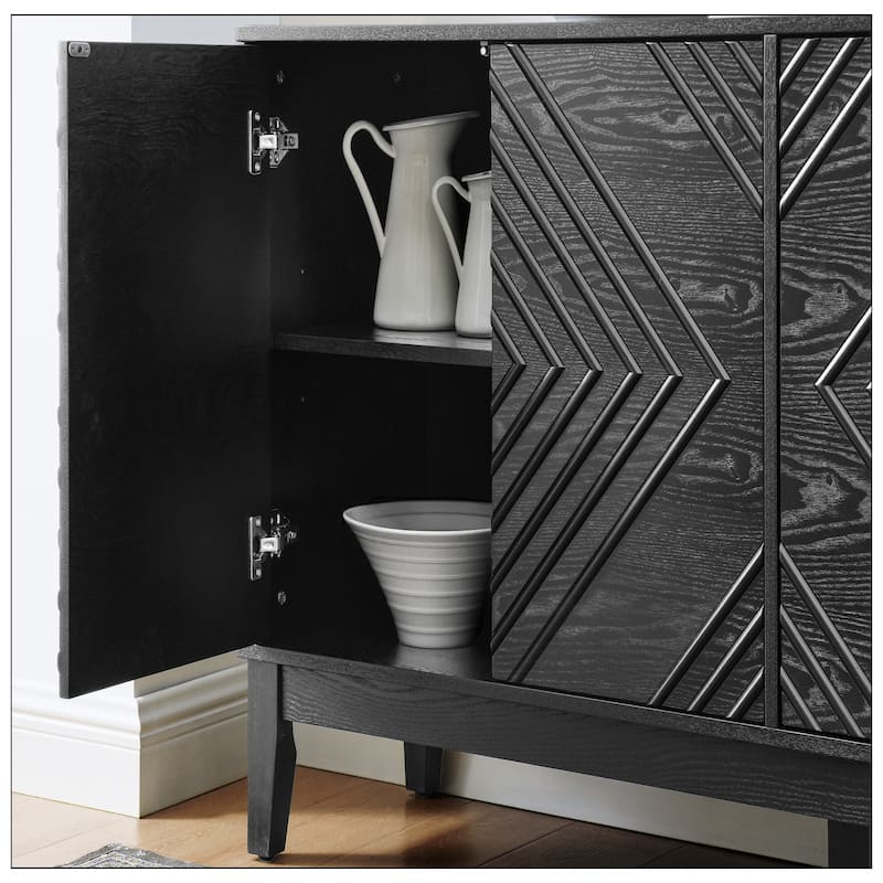 Farmhouse 60.5'' Buffet Cabinet with Adjustable Shelves for Living Room
