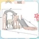 preview thumbnail 56 of 65, 5 in 1 Toddler Slide and Swing Set - Indoor & Outdoor Kids Playground Climber with Telescope - 71.6'' L x 56.3'' W x 45.2'' H