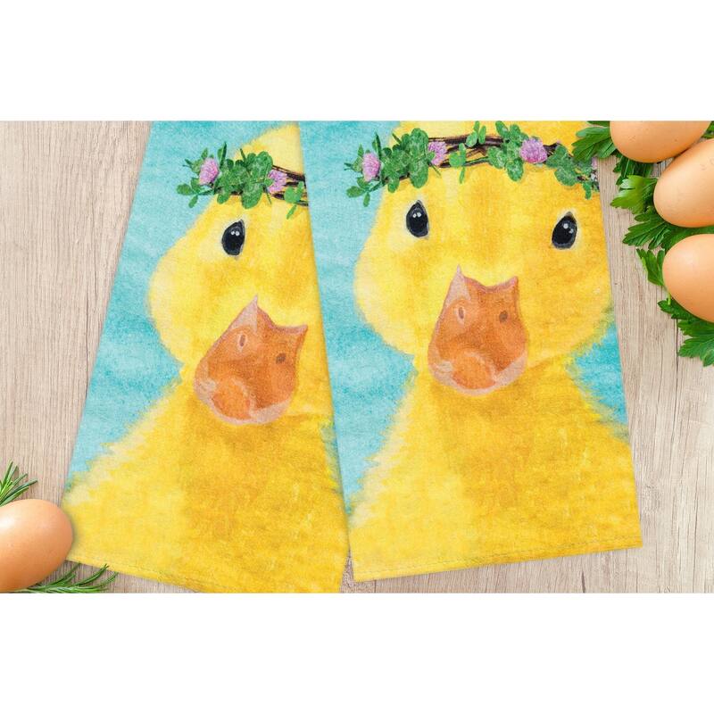 Clover Duckling Printed Cotton Flour Sack Kitchen Towel