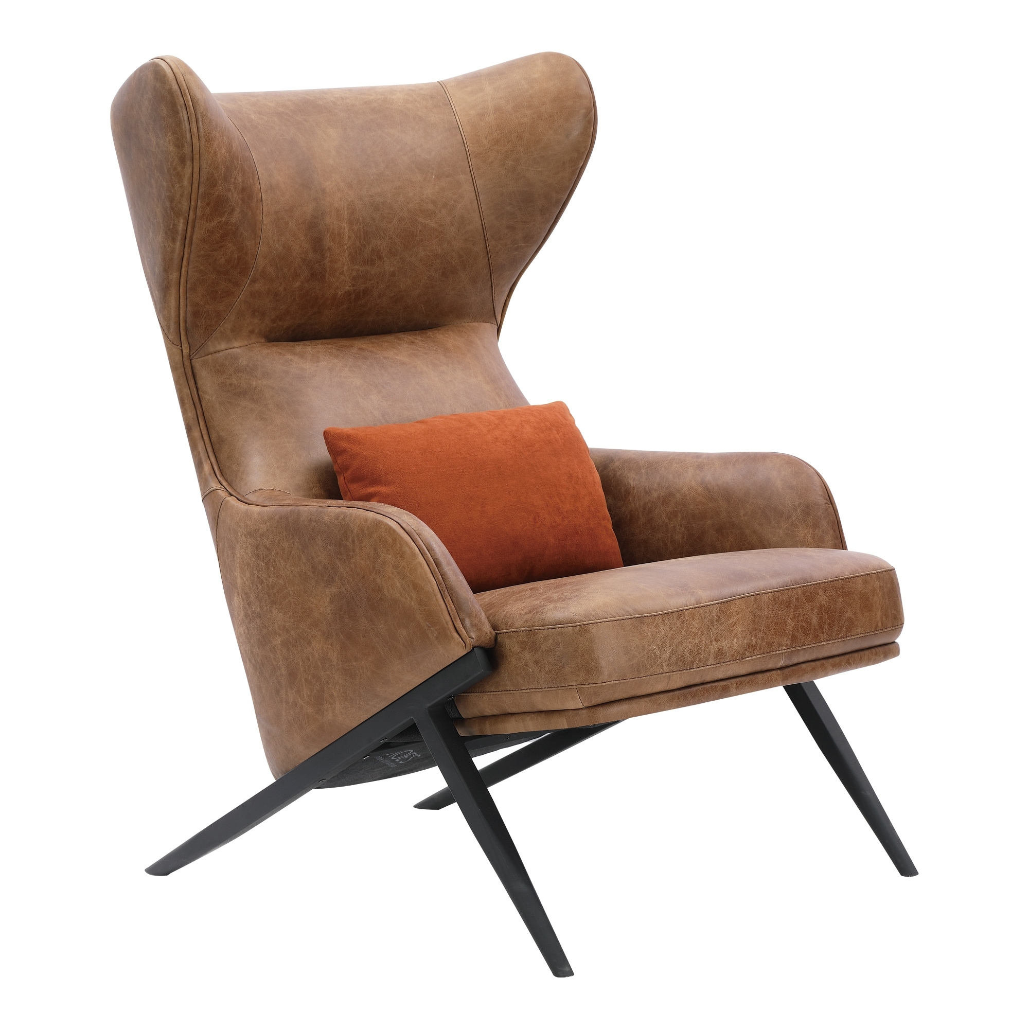 Aurelle Home Modern Wingback Brown Leather Accent Chair Bed