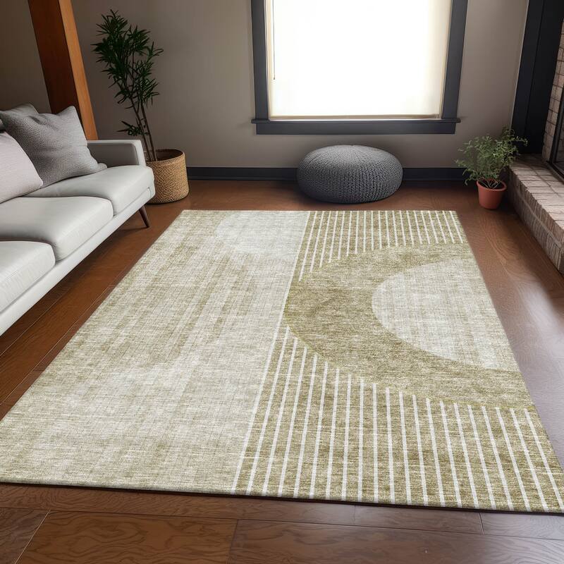Premium Washable Super Soft Modern Gatsby Mayfield Rug - Taupe - 2' 6" x 3' 10" - Rectangle