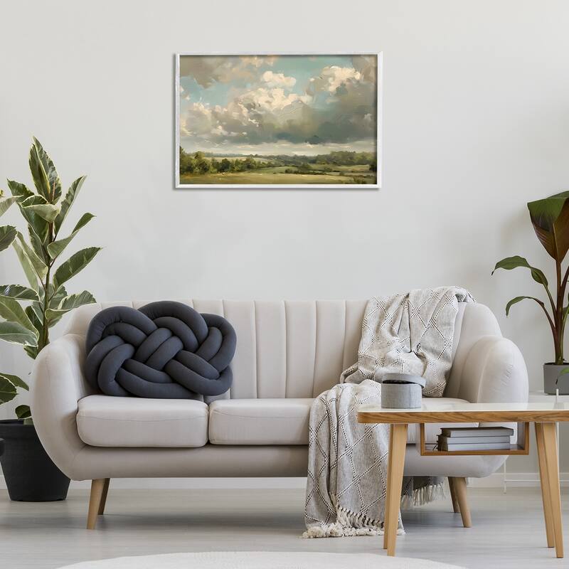Stupell Sunlit Clouds over Countryside Framed Giclee Art Design By LSR Creative Studio