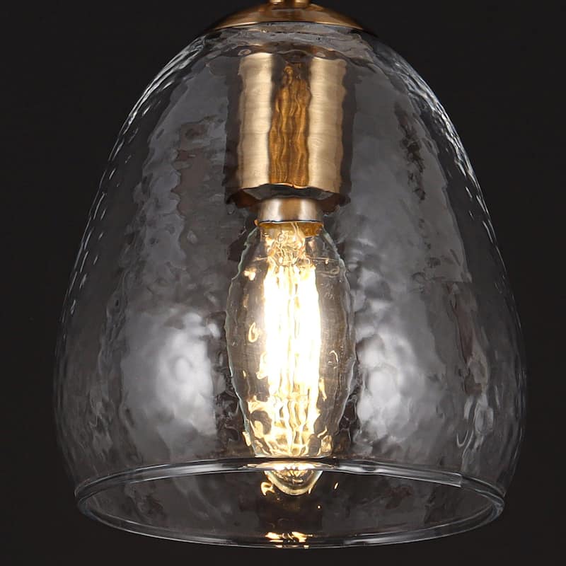 Blobfish Modern 3-Light Glass Chandelier Brass Cluster Kitchen Island Pendant Light - D 15" x H 12.5"