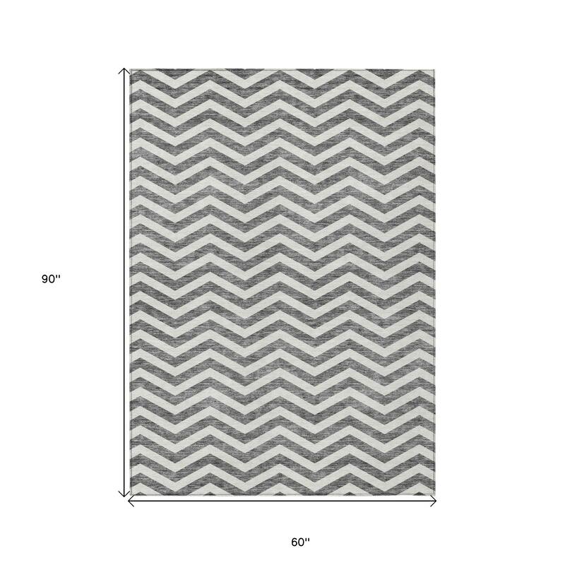 HomeRoots Chevron Transitional Rectangle Outdoor Rug