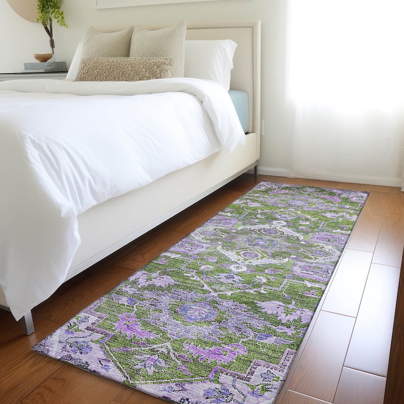 Machine Washable Indoor/ Outdoor Chantille Traditional Boho Rug