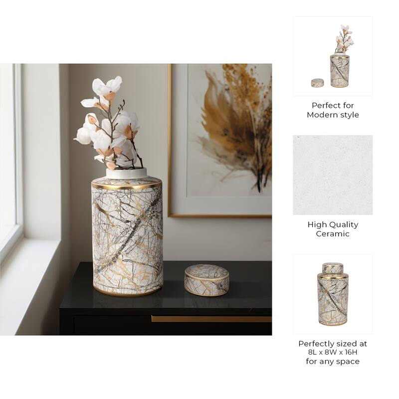 Ceramic Modern Decorative Jar with Lid