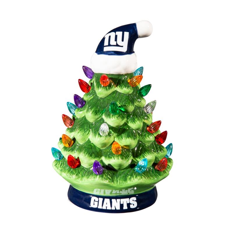 8" LED Ceramic Tabletop Christmas Tree, New York Giants