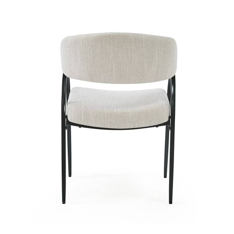 Modern Set of 2 Dining Chairs with Padded Backrest Seat, Metal Legs for Dining Room Living Room and Café