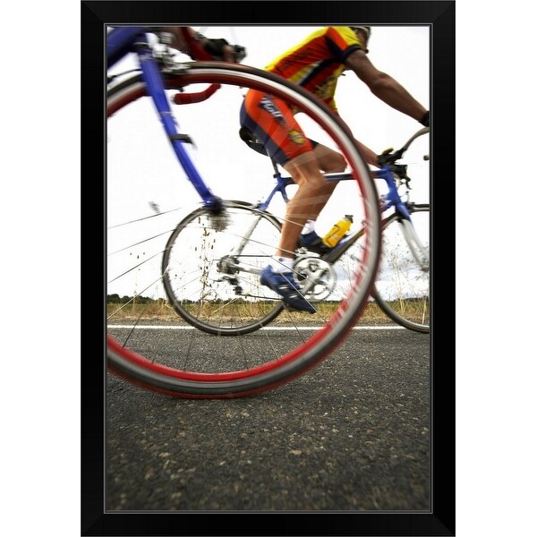 "Road cyclist" Black Framed Print