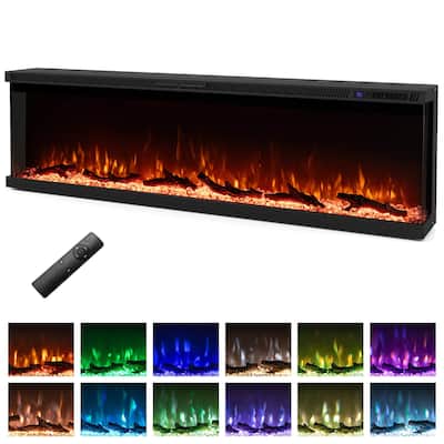 Costway 60" Wide 3-Sided Electric Fireplace Insert 750with 1200W - See Details