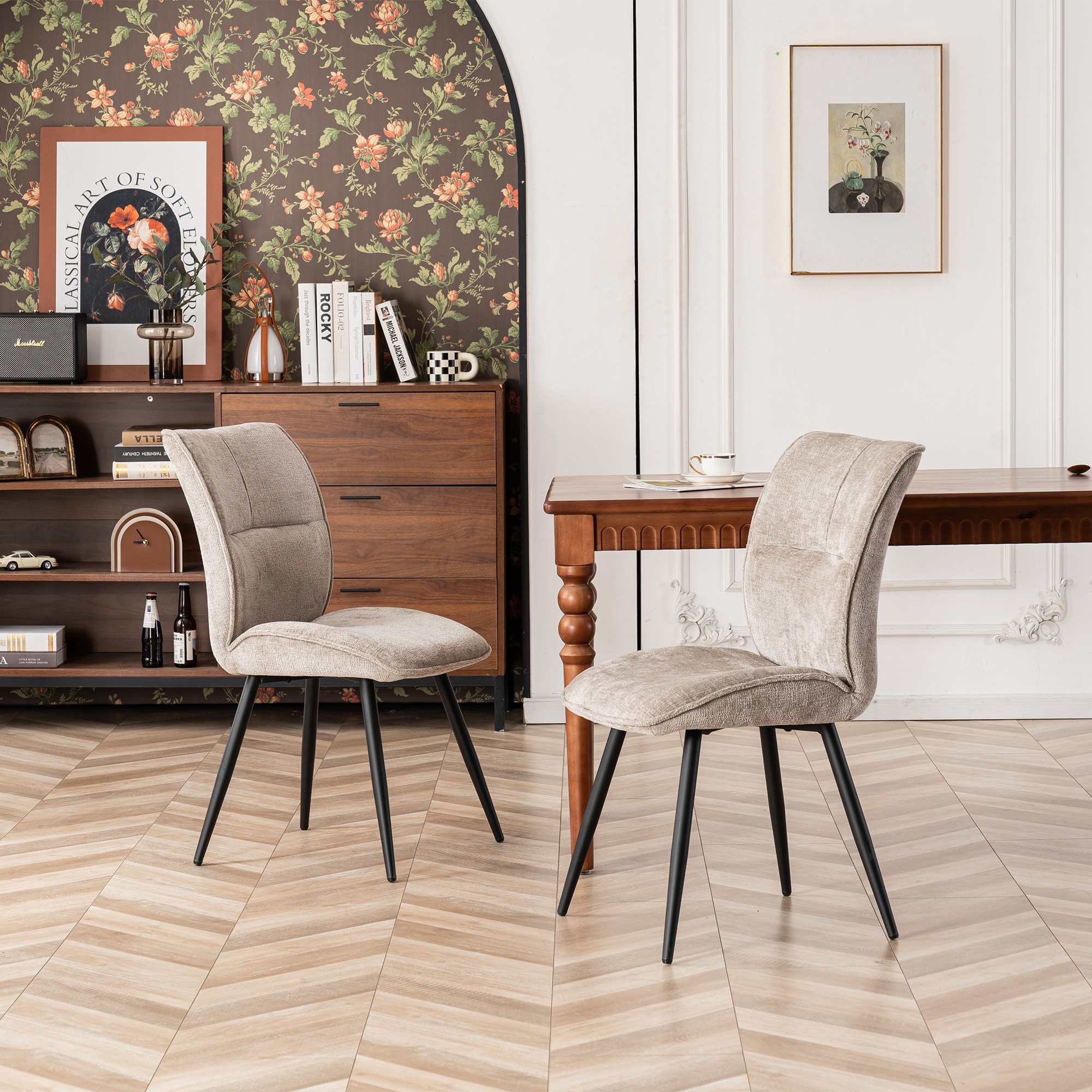 Fabric Upholstered High Back Dining Chairs Set of 2 - Overstock