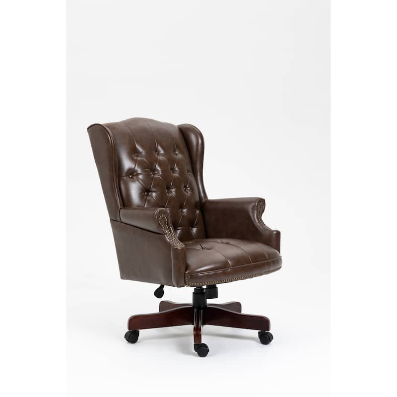 Executive Office Chair - High Back, Reclining, Ergonomic with Thick Padding, PU Leather, Smooth Glide Casters