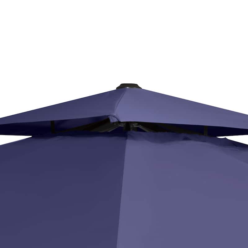 Outdoor 10ft Double Top Patio Cantilever Umbrella with Cross Base by Crestlive Products