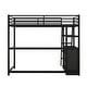 preview thumbnail 8 of 11, Multifunctional Design Metal Loft Bed with Desk and Shelves, Two Built-in Drawers, Sturdy Frame, Black