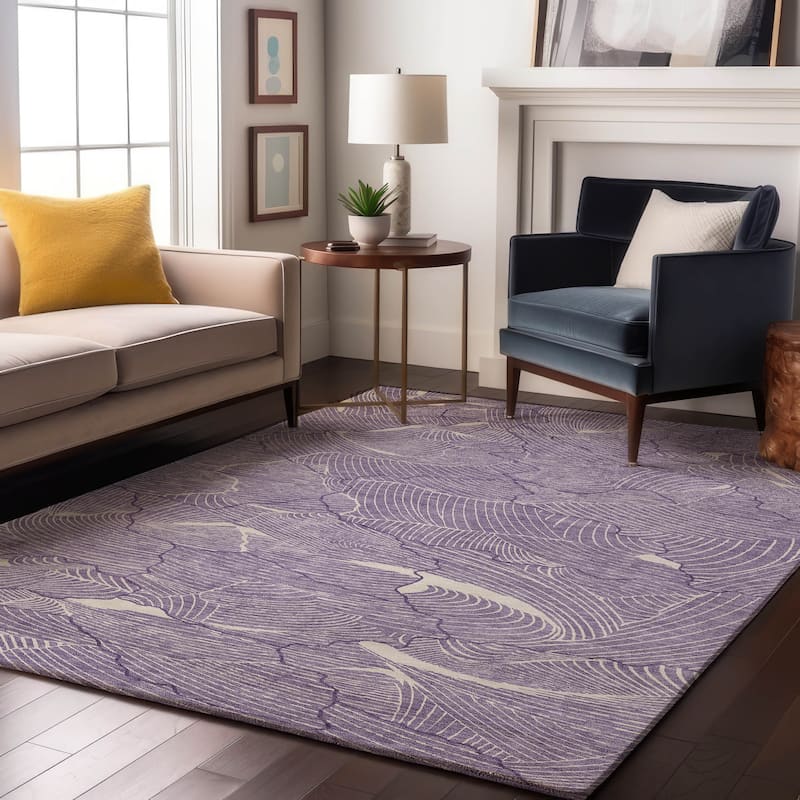Premium Washable Super Soft Contemporary Puzzle Mayfield Rug - Purple - 8' x 10'