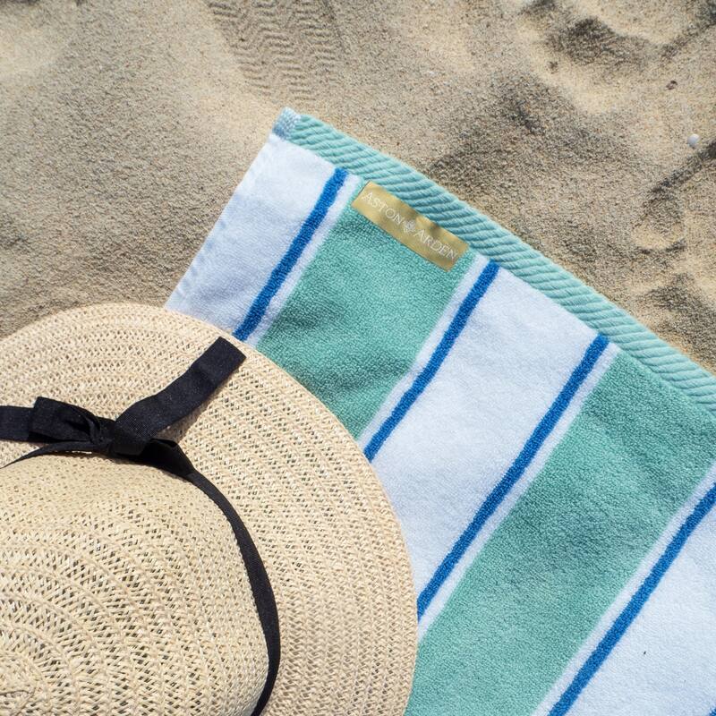 Aston & Arden Oversized Pinstriped Resort Beach Towel - 35x70