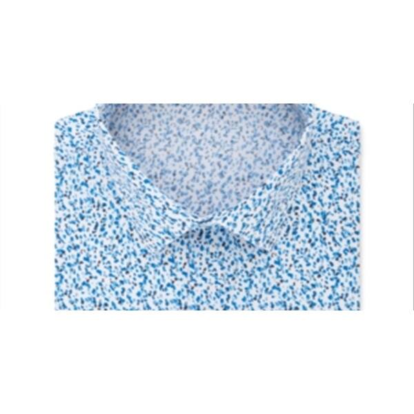 Kenneth Cole Reaction Men's Day Flex Slim Fit Performance Stretch Printed Dress  Shirt Blue Size Xl - Bed Bath & Beyond - 40641811