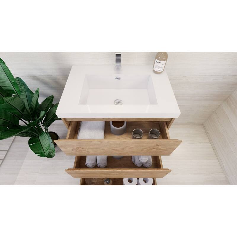 Aron 30'' Freestanding Vanity with Reinforced Acrylic Sink